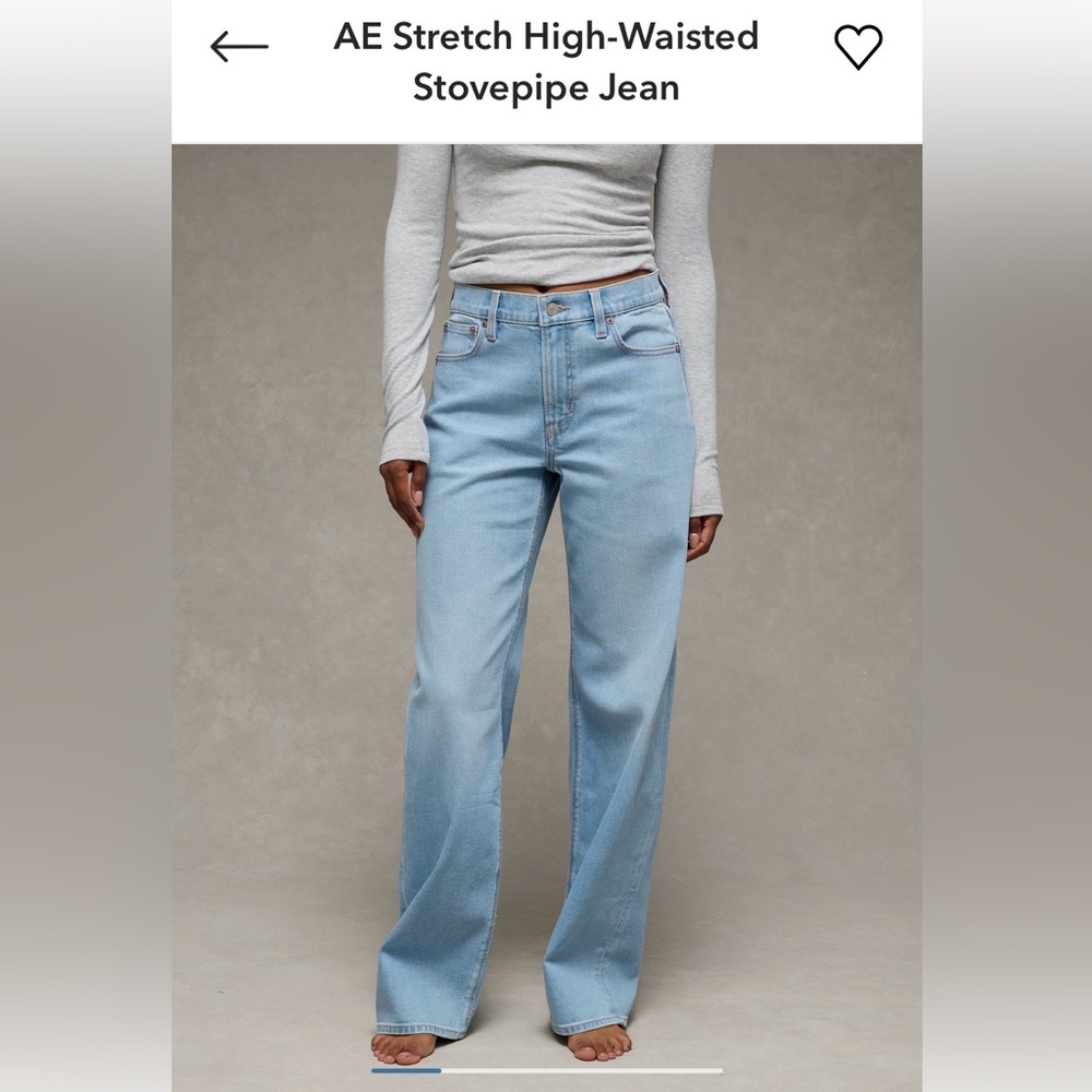 NWOT American Eagle Outfitters Women's Light Blue High-Waisted Stovepipe Jeans